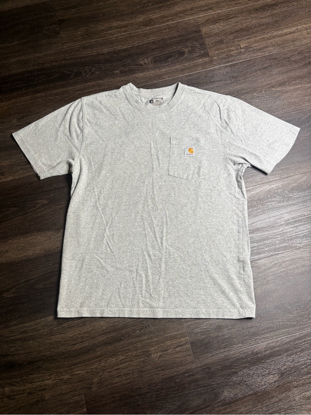 Carhartt Force Loose Fit "GRAY" Cotton Men's T-Shirt Size M Chest Pocket Logo